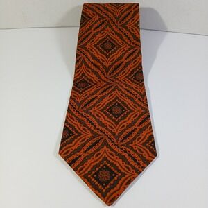 The Executive Collection Custom Scott Necktie Paisley Orange Brown Black Men's